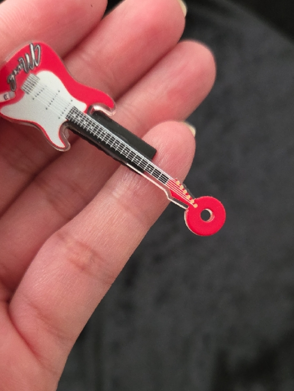 Red Electric Guitar Hair Pin - Picture 5 of 5